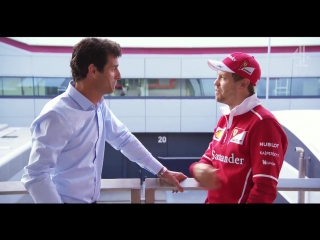 Mark webber drops in to see his old 'pal' sebastian vettel for an in depth chat at the british grand prix