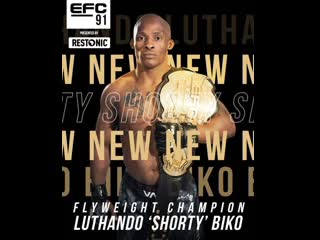 Luthando biko knocks out "zulu boy" nkazimulo zulu in just 26 seconds to take his efc flyweight strap