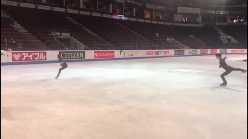 Alexandra trusova 4t with yuzuru hanyu skate canada 2019