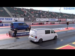 Bug jam 30 two vw t5 transporters drag race 17 0 v 18 5