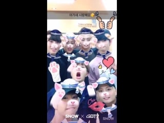 [video] 160929 got7 в приложении «snow selfie, motion sticker»