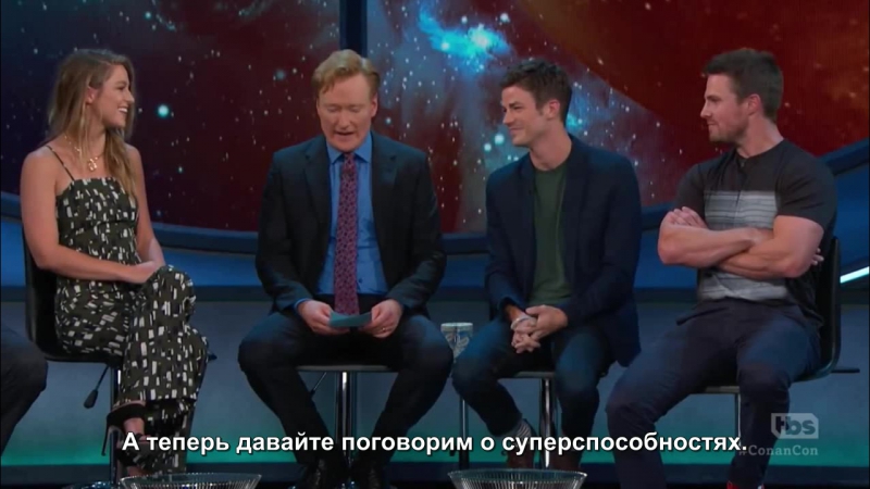 Мелисса беноист, грант гастин и стивен амелл на шоу конана 21 июля 2016 (русские субтитры)