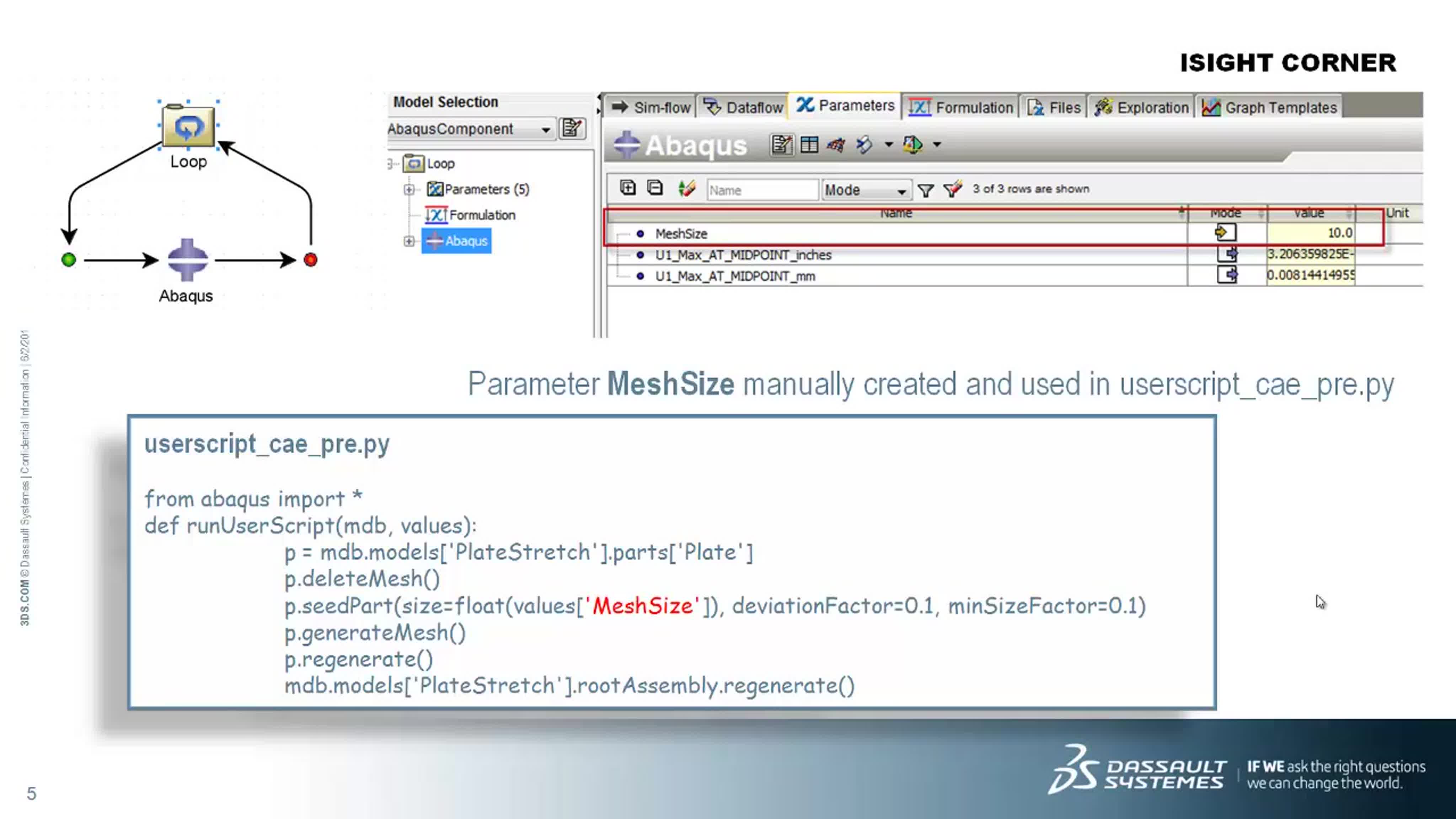 Abaqus component userscripts usage
