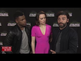 Oscar isaac, daisy ridley john boyega interview star wars the force awakens