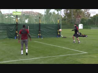 Foot tennis klopp & mane team up to take on firmino