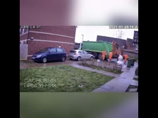 Binman is sacked after being caught on cctv karate kicking snowman