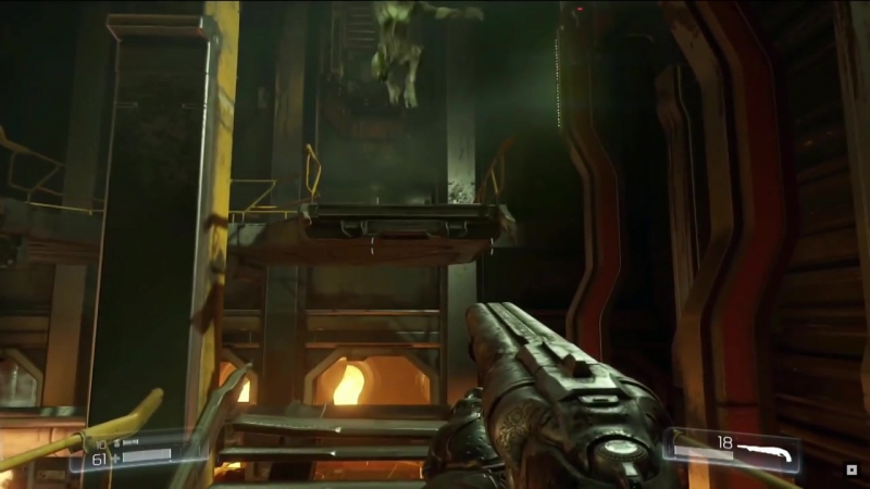 Doom gameplay demo e3 2015 bethesda conference finishers, big guns and a chainsaw