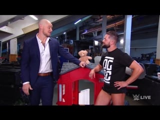 Constable baron corbin shows finn bálor to his new dressing room raw, july 23,