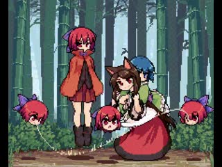 Sekibanki | touhou project | anime | imaizumi kagerou | wakasagihime | anime gif | isu is88 | tewi inaba | pixel gif | pixel art