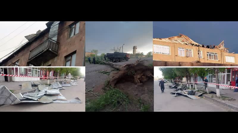 Ուժեղ քամու հետեւանքները գյումրիում