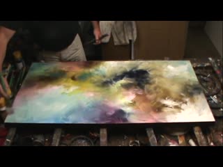 Abstract art painting demo depth movement with simple blending washes fun