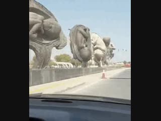 Sculptures on the roadside