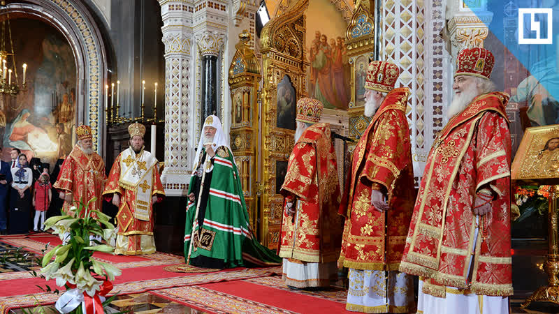 Великая пасхальная вечерня в храме христа спасителя