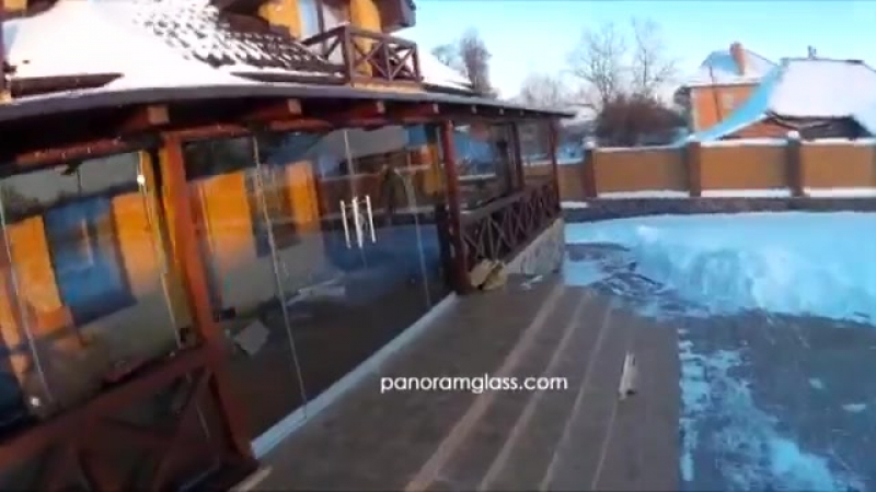 Безрамное раздвижное остекление террас, веранд, беседок от panoramglass