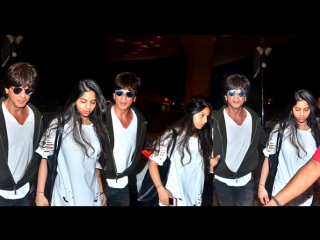 Shahrukh khan drops off daughter suhana for london, spotted at airport