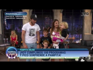 Pico mónaco sorprendió a pampita en sus 100 programas junto a sus hijos