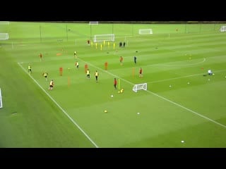 Technical passing practice being conducted with the middlesbrough fc first team