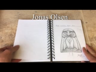 Making a wooden eagle head out of norwegian birch wood