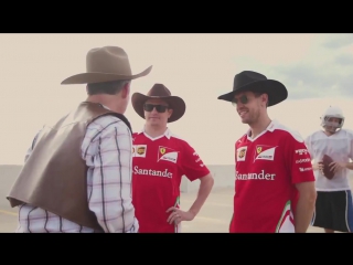 Sebastian vettel and kimi raikkonen are the new sheriffs from austin!