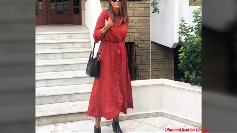 Mодные платья миди на оснь 2019 новинки, тенденции