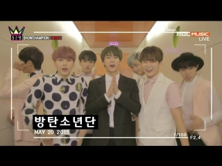 150520 bts message at the beginning @ show champion