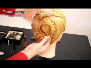 Fishtail braid hairstyle for long hair braided updo