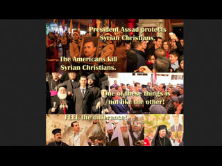 Christian militia standing behind assad