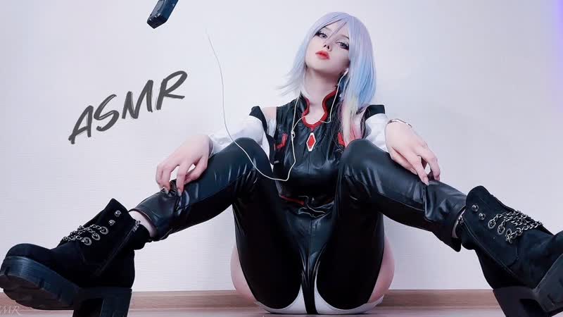 Asmr scratching leather cyber girls cosplay #asmr #asmrcosplay