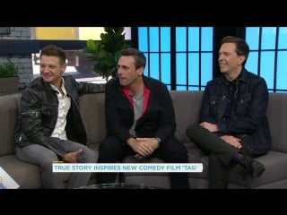 Jeremy renner, jon hamm and ed helms on real life inspiration for “tag” your morning