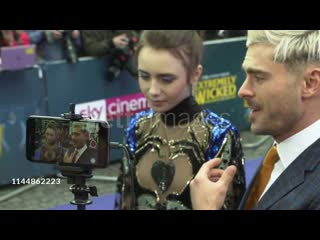 Zac efron, lily collins at 'extremely wicked, shockingly evil and vile' european premiere on april 24, 2019 in london, united ki