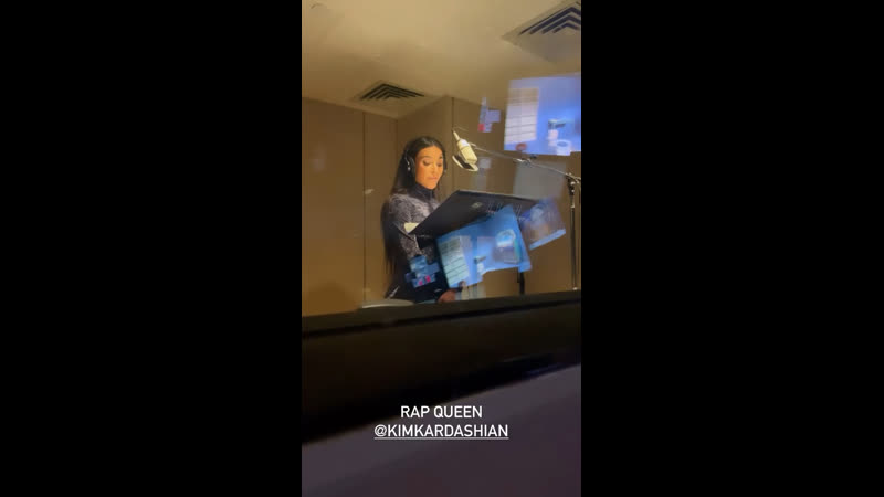 Kimkardashian dropping bars in the studio y’all rockin with it or nah