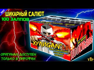 Салют 100 сочных залпов, фейерверк хулиганы (веерный) tkb528