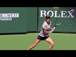 Vika azarenka​ is gearing up for her comeback on the #bnpparibasopen​ practice courts 💪