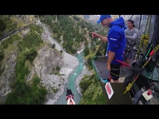 Porn bungy jumping with cliff jump shenanigans! play on in new zealand! 4k!