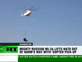 Video of hit nato chopper tugged by giant russian helicopter
