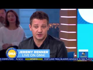 Jeremy renner on @gma now the journalists asked him how would he describe avengersendgame jeremy marvelous mp4