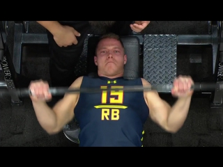 Christian mccaffrey puts up 10 bench press reps mar 2, 2017