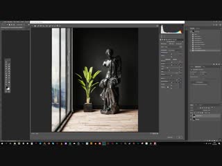 Interior lighting, rendering post in c4d, redshift ps