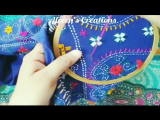 2 hand embroidery tutorial phulkari shalwar pattern 1(part 2)