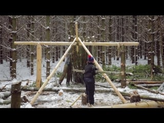 Шалаш bushcraft shelter mors kochanski inspired