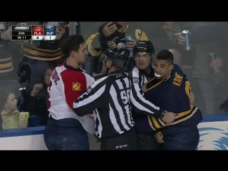 Evander kane and alex petrovic fight 3 times in the same game feb 9 2016