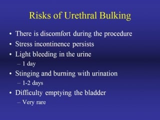 Stress urinary incontinence evaluation and treatment