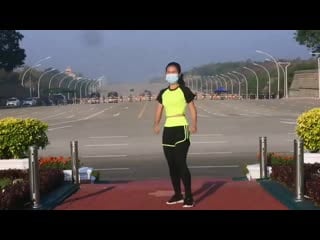 A woman conducted her aerobics class in myanmar chazjg1t7xe61