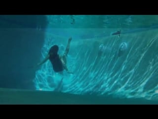 Pool underwater yoga breath holding