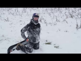 Urban snowboarding in essex during snow storm with billy morgan and paddy graham