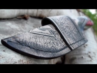 65g carbon steel custom knife outdoor, bushcraft knife with leather sheath with art stamping forged knife