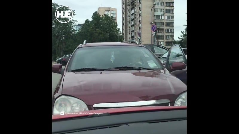 В питере женщина за рулем машины вывела из себя неадекватного хама