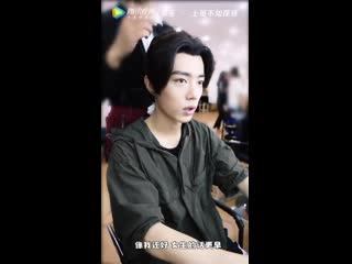 Xiao zhan shows his bruises from wires