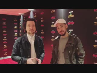 Backstage at kroq xmas with mike shinoda