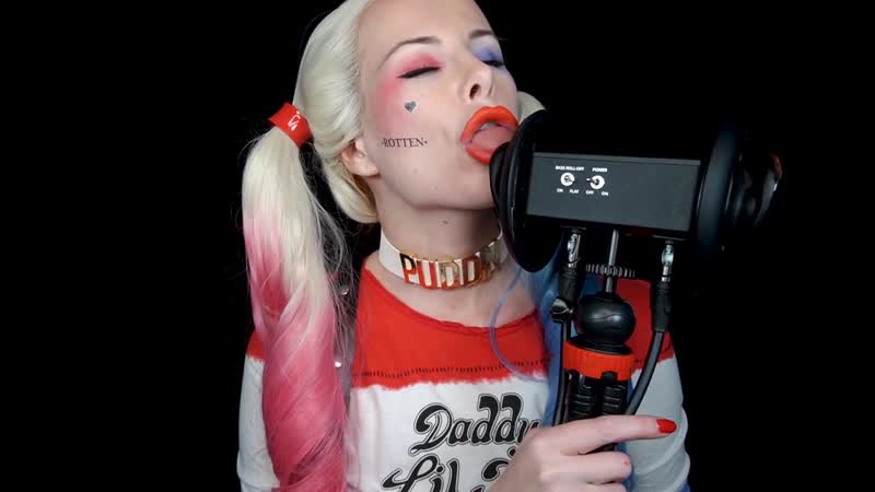 Asmr harley quinn role play ear licking 👅💦triggers by nina swan  